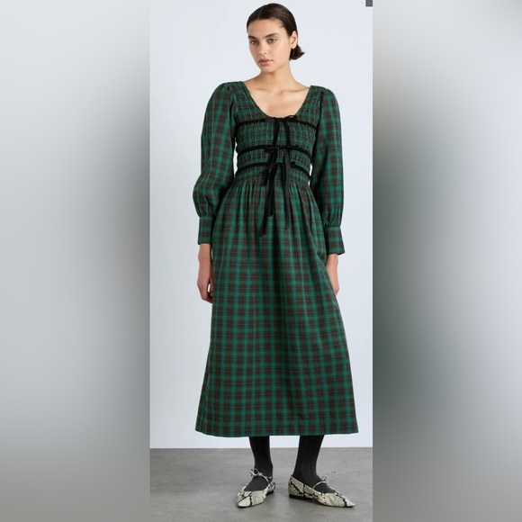 damson madder Dresses & Skirts - NWT Damson Madder Elle Shirred Midi Dress